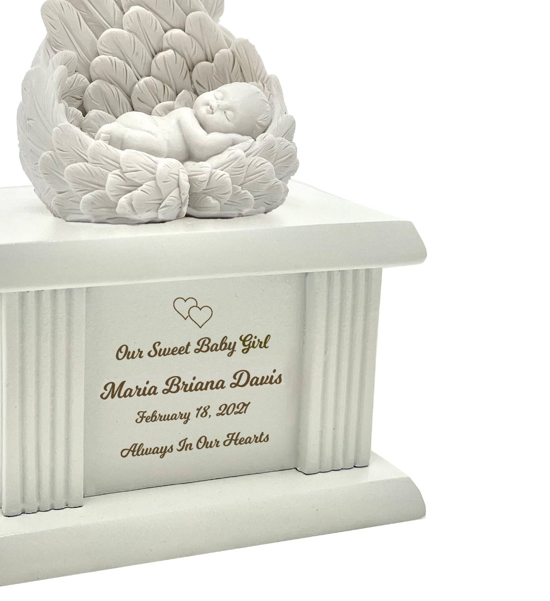 New Born Infant Angel Column Urn - Baby Girl or Boy Urn For Infants