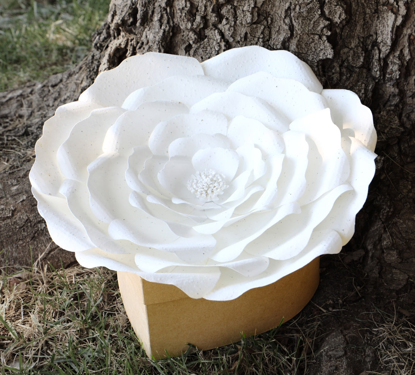 White Peaceful Petal® Flower Water Burial Adult or Companion Urn - Purple Butterfly Option