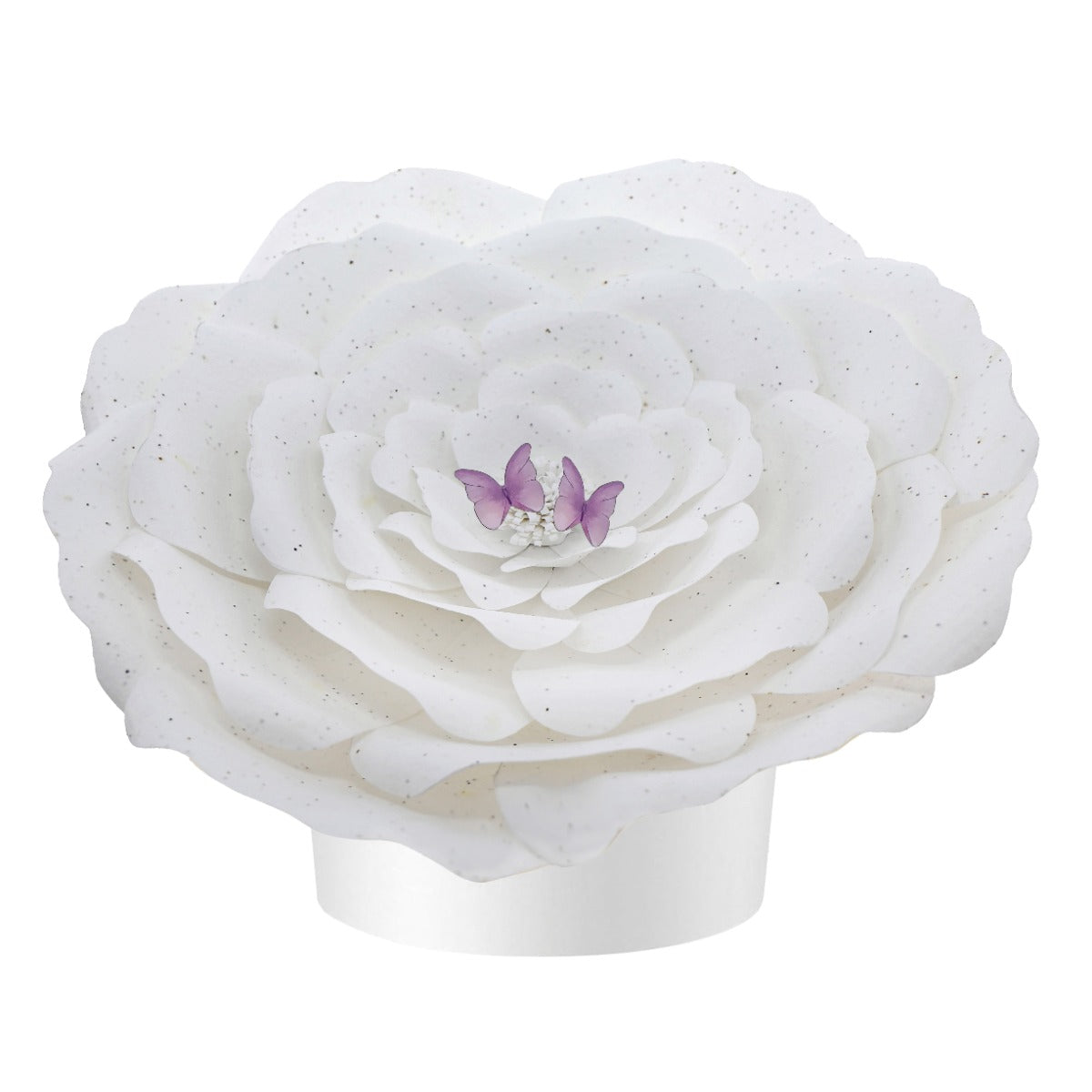 White Peaceful Petal® Flower Water Burial Adult or Companion Urn - Purple Butterfly Option
