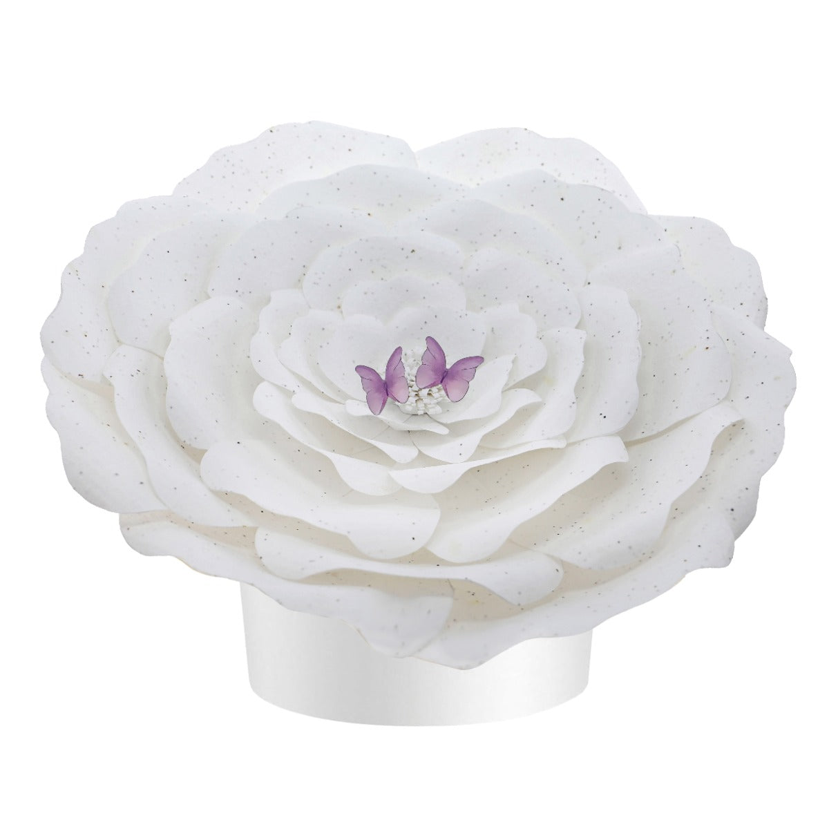 White Peaceful Petal® Flower Water Burial Adult or Companion Urn - Purple Butterfly Option