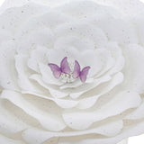 White Peaceful Petal® Flower Water Burial Adult or Companion Urn - Purple Butterfly Option