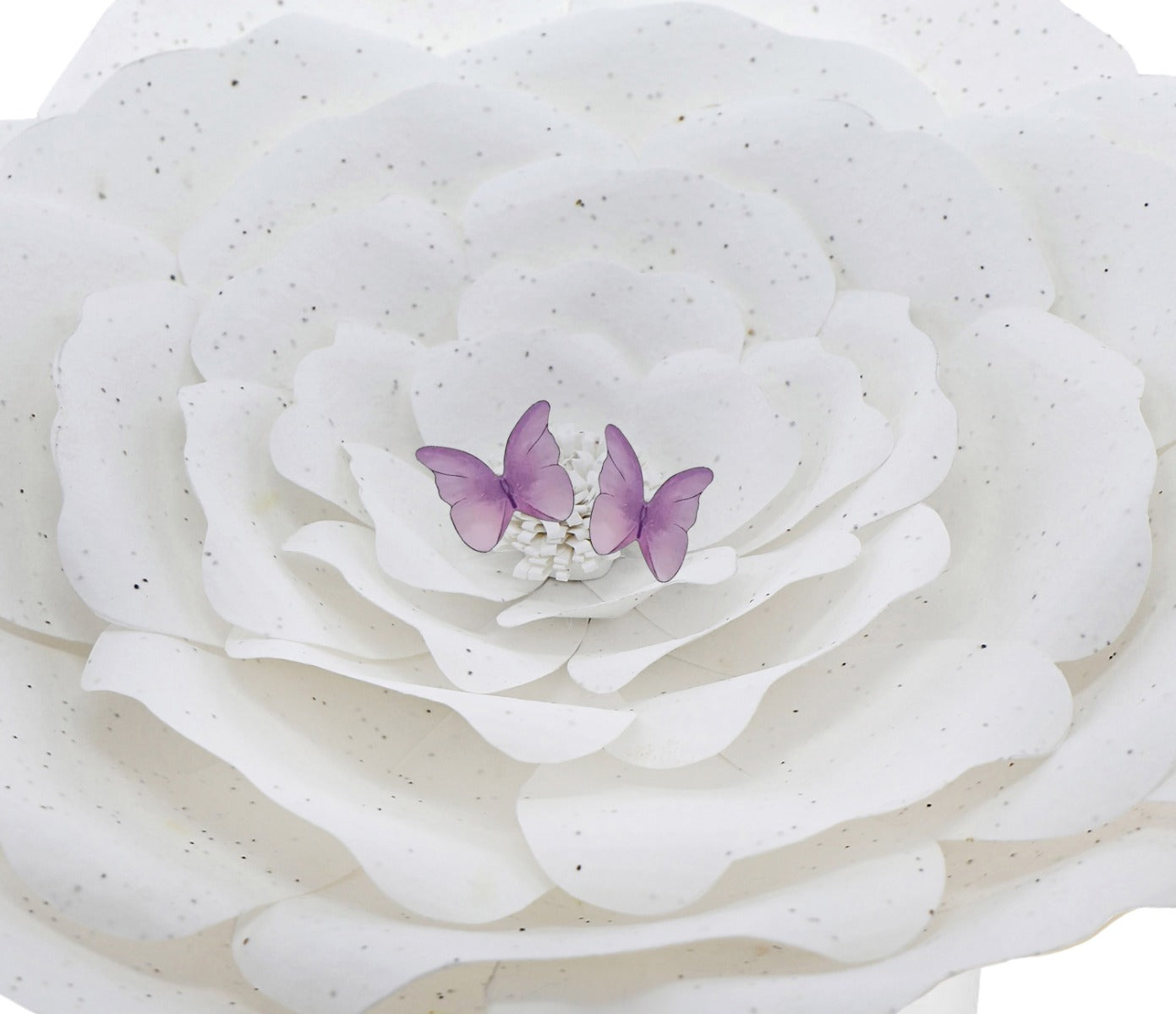 White Peaceful Petal® Flower Water Burial Adult or Companion Urn - Purple Butterfly Option