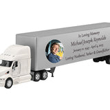 Trailer Cremation Urn & Peterbilt 387 White Truck Décor