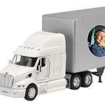 Trailer Cremation Urn & Peterbilt 387 White Truck Décor
