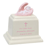 Angel of Protection© Infant Pink - Hearts - Baby Feet - Cross Urn