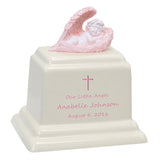 Angel of Protection© Infant Pink - Hearts - Baby Feet - Cross Urn