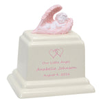 Angel of Protection© Infant Pink - Hearts - Baby Feet - Cross Urn
