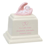 Angel of Protection© Infant Pink - Hearts - Baby Feet - Cross Urn
