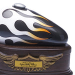 White Flames Born To Ride Adult Gas Tank Urn