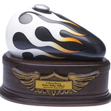 White Flames Born To Ride Adult Gas Tank Urn