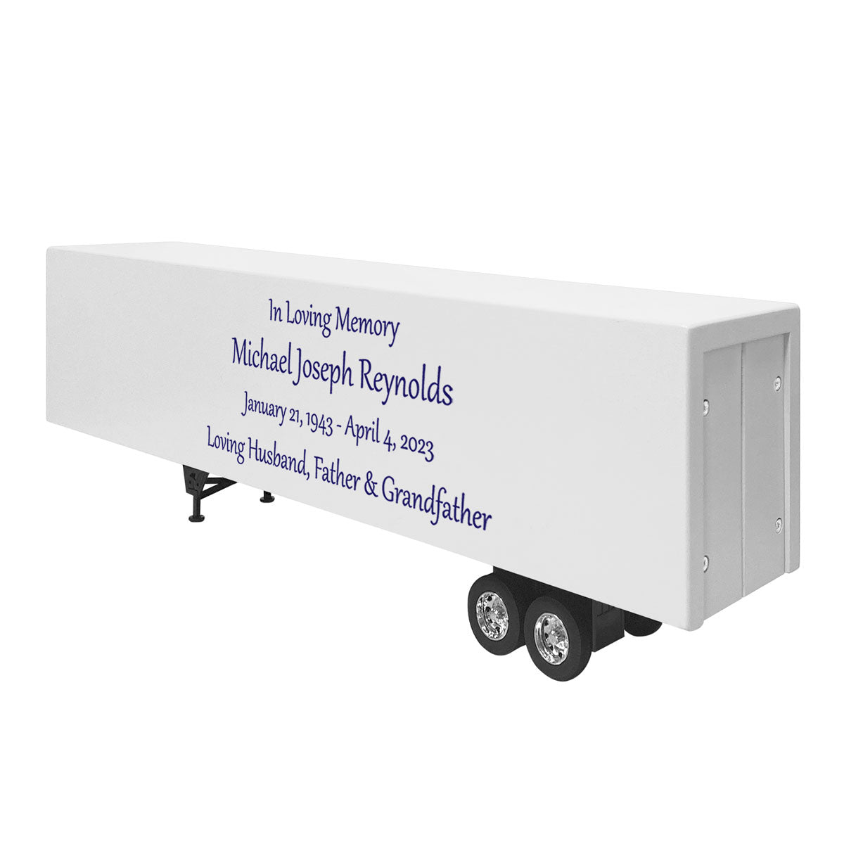 Trailer Cremation Urn & Kenworth T700 Blue Truck Décor