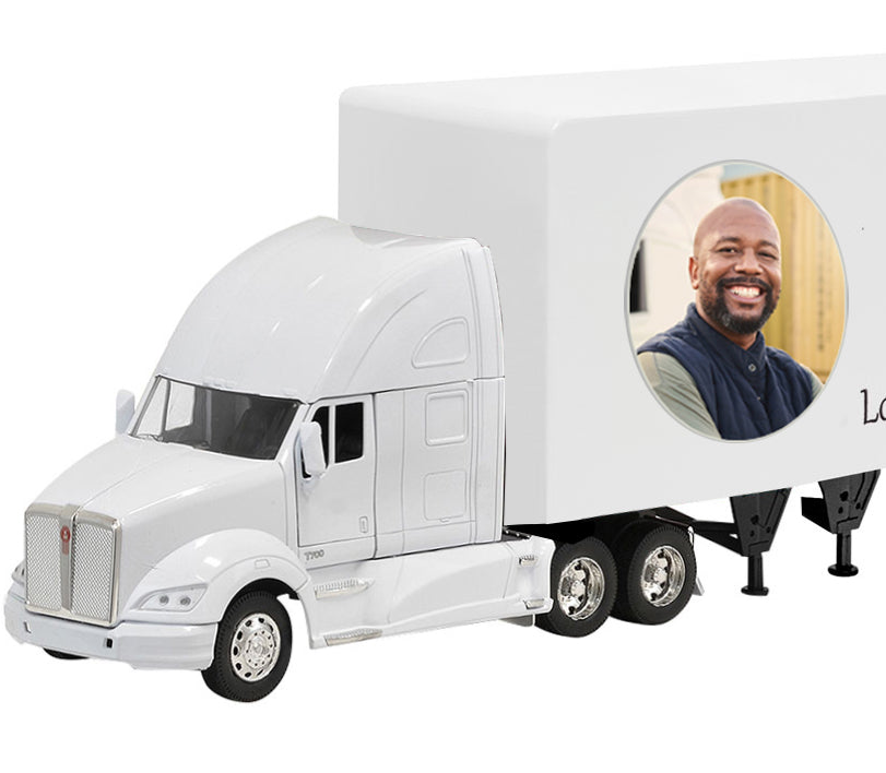 Trailer Cremation Urn & Kenworth T700 White Truck Décor