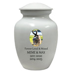 White Pet Urn - Free Photo & Engraving - Tribute Wreath® Option - Fast Shipping