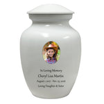 White Child Urn - Free Photo & Engraving - Tribute Wreath® Option - Fast Shipping