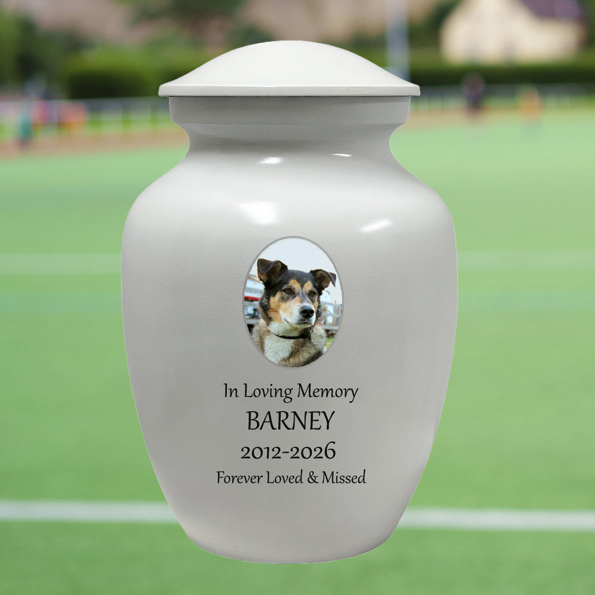 White Child Urn - Free Photo & Engraving - Tribute Wreath® Option - Fast Shipping