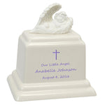 Angel of Protection© Infant Purple - Hearts - Baby Feet - Cross Urn
