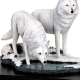 White Wolves Art & Wood Cremation Urn