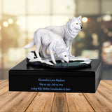 White Wolves Sovereign Animal™ Art & Wood Cremation Urn