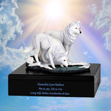 White Wolves Sovereign Animal™ Art & Wood Cremation Urn