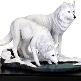White Wolves Art & Wood Cremation Urn
