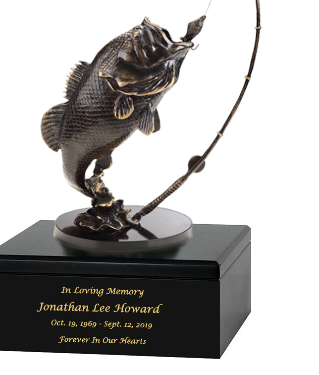 Large Mouth Bass Adult Cremation Urn – Handmade Wood Urn
