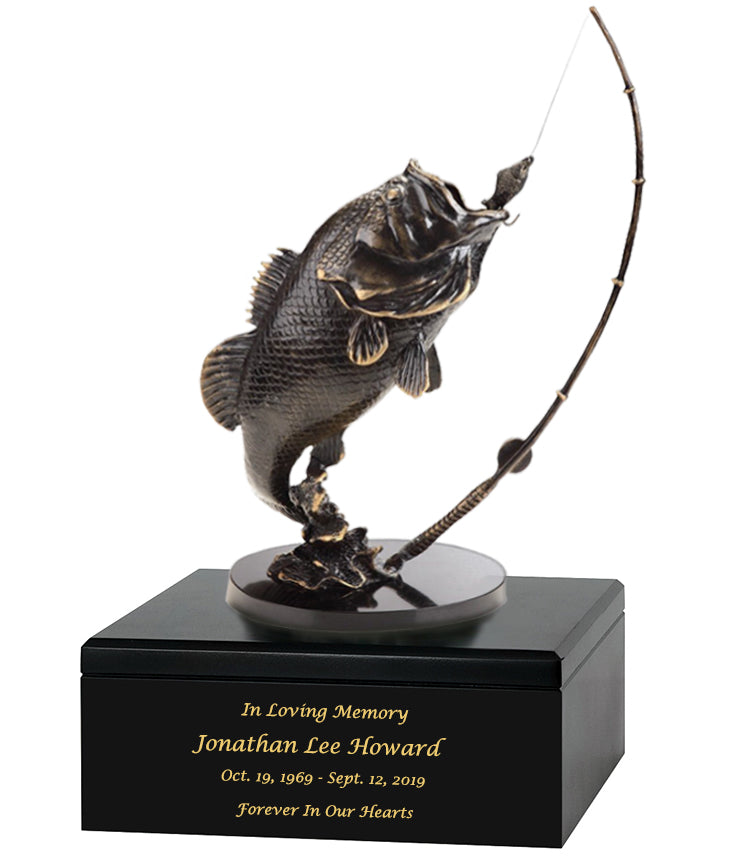 Large Mouth Bass Adult Cremation Urn – Handmade Wood Urn