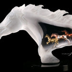 Wild Horses Lucite Art Cremation Urn 