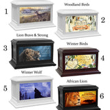Wildlife, Animals, Lion, Birds & Fish Adult or Medium Wood Keep The Memory® Cremation Urn