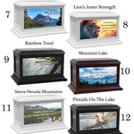 Wildlife, Animals, Lion, Birds & Fish Adult or Medium Wood Keep The Memory® Cremation Urn