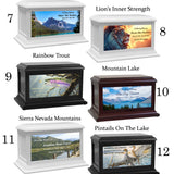 Wildlife, Animals, Lion, Birds & Fish Adult or Medium Wood Keep The Memory® Cremation Urn