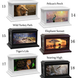Wildlife, Animals, Lion, Birds & Fish Adult or Medium Wood Keep The Memory® Cremation Urn
