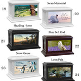 Wildlife, Animals, Lion, Birds & Fish Adult or Medium Wood Keep The Memory® Cremation Urn