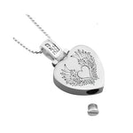 Angel Wings Heart Stainless Pendant Urn - Love Charms Option