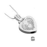 Angel Wings Heart Stainless Pendant Urn - Love Charms Option