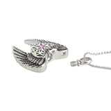 Heart Wings Pink Crystal Ash Pendant