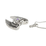 Heart Wings Purple Crystal Ash Pendant