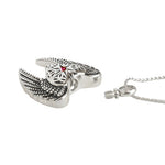 Heart Wings Ruby Crystal Ash Pendant