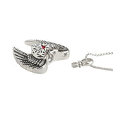 Heart Wings Ruby Crystal Ash Pendant