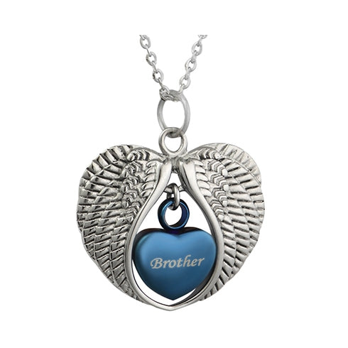 Brother Angel Wings Of Protection Necklace Urn - Love Charms Option