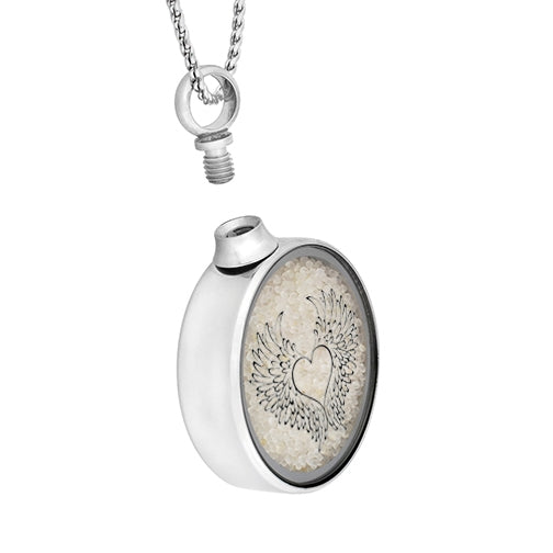 Angel Wings View Ashes Urn - Love Charms Option
