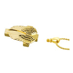 Gold Angel Wings Blue Cross Ash Jewelry Urn - Love Charms™ Option