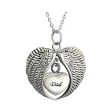 Dad Angel Wings Of Protection Necklace Urn - Love Charms Option