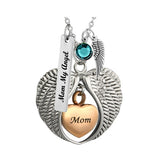 Mom Angel Wings Of Protection Necklace Urn - Love Charms Option