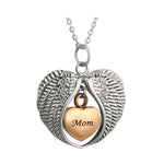 Mom Angel Wings Of Protection Necklace Urn - Love Charms Option