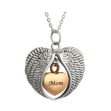Mom Angel Wings Of Protection Necklace Urn - Love Charms Option