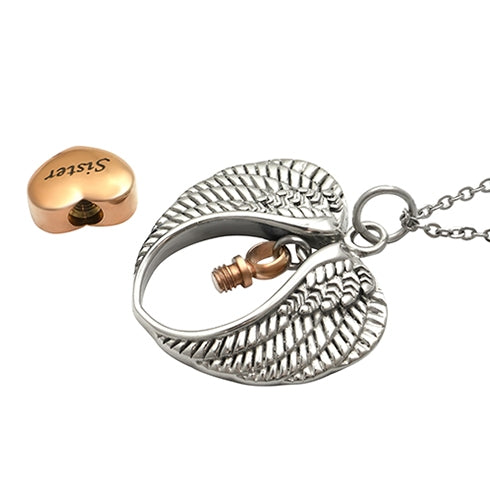 Sister Angel Wings Of Protection Necklace Urn
