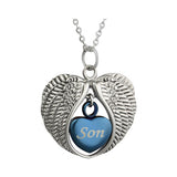 Son Angel Wings Of Protection Necklace Urn - Love Charms Option