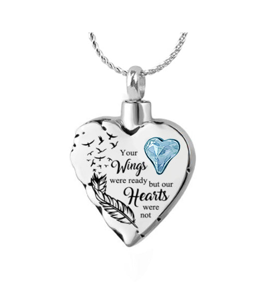 Your Wings Were Ready Teal Heart Ash Urn - Love Charms™ Option