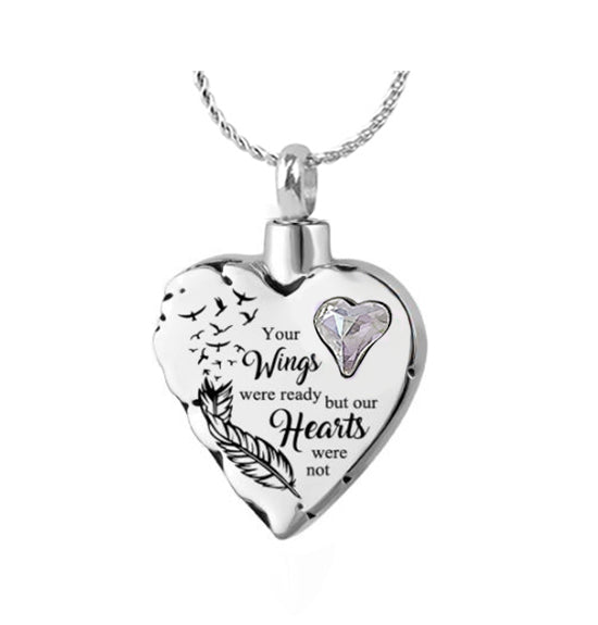 Your Wings Were Ready Violet Heart Ash Urn - Love Charms™ Option