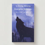 Winter Wolf Moon Memorial Cards - Funeral  Cards - Celebration of Life Cards